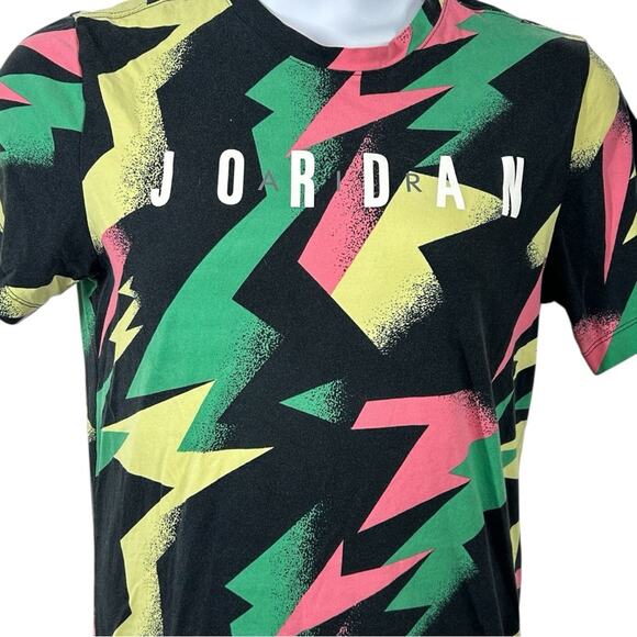 Jordan Jumpman Air Multicolor All Over Print Vintage Short Sleeve T-Shirt Small - Picture 3 of 10